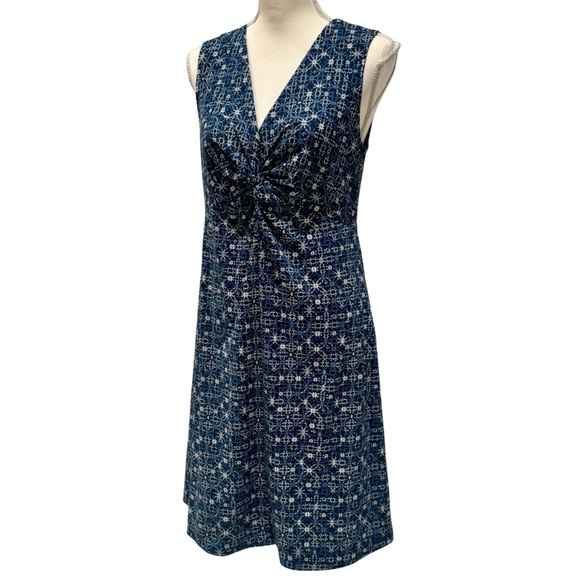Eddie Bauer Navy Floral Sleeveless Dress - Stretchy! (M) - Picture 6 of 9